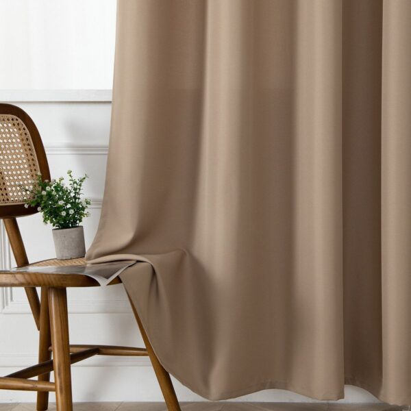 Beauty Home Κουρτίνα μεσαίας σκίασης με 8 μεταλλικούς κρίκους Effect Art 8443 140x270 Μπεζ