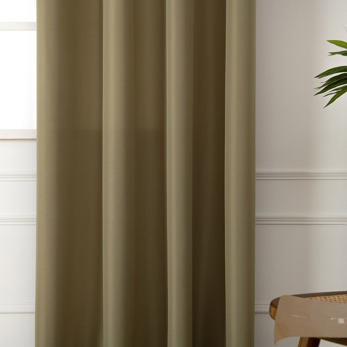 8443_olive_4 Beauty Home Κουρτίνα μεσαίας σκίασης με 8 μεταλλικούς κρίκους Effect Art 8443 140x270 Λαδί