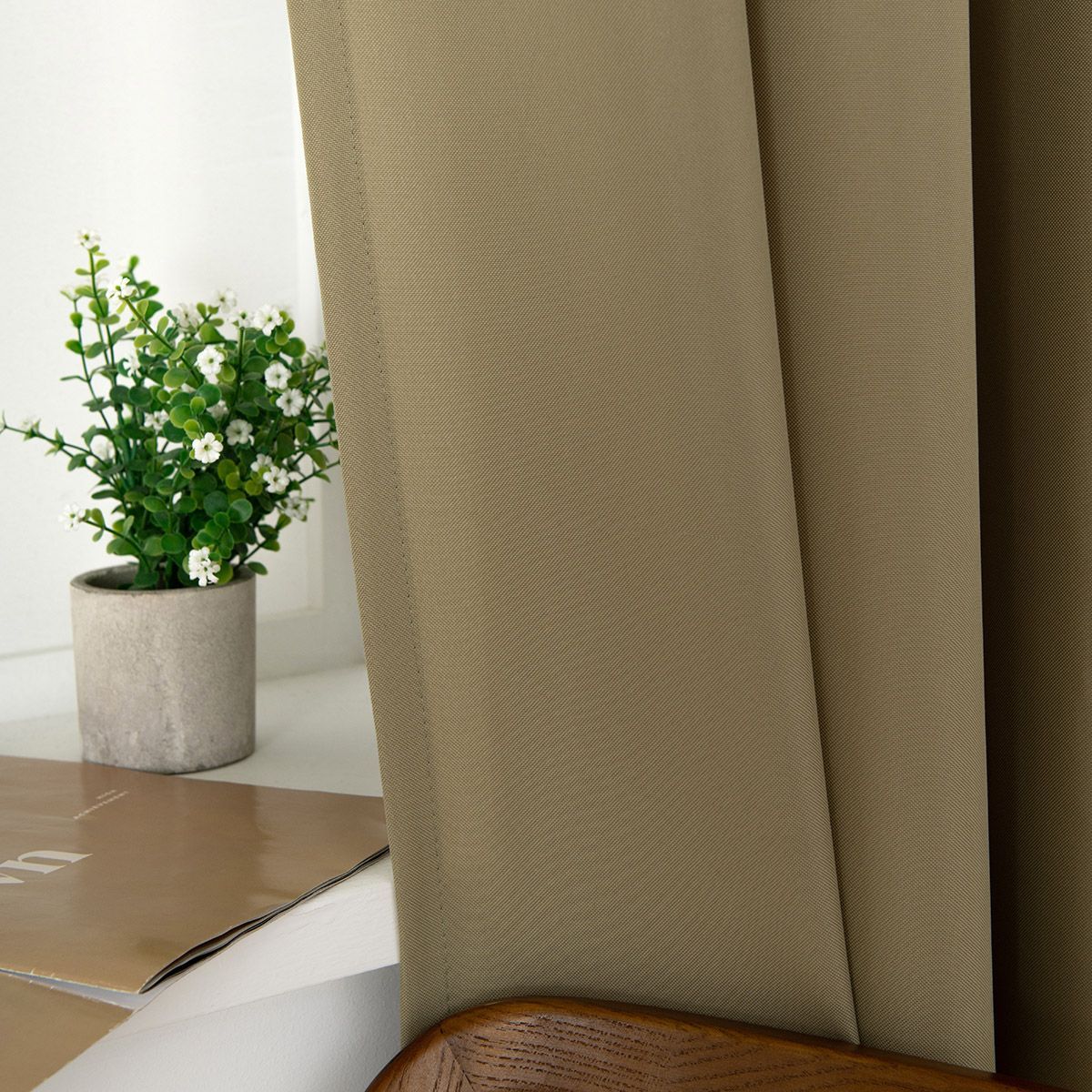 8443_olive_6 Beauty Home Κουρτίνα μεσαίας σκίασης με 8 μεταλλικούς κρίκους Effect Art 8443 140x270 Λαδί