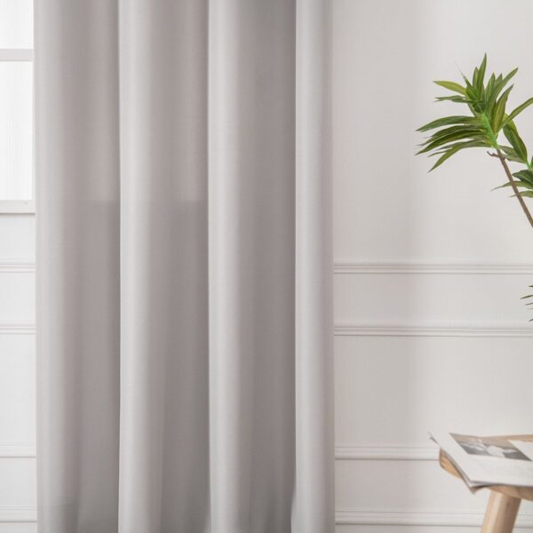 Beauty Home Κουρτίνα μεσαίας σκίασης με 8 μεταλλικούς κρίκους Effect Art 8443 140x270 Ασημί