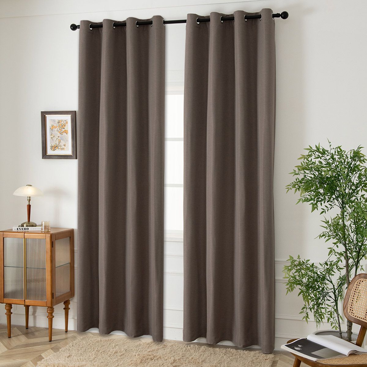 8444_mocha_1 Beauty Home Ύφασμα κουρτίνας με το μέτρο Blackout jacquard σκίασης Glare Art 8444 Φ280 Μόκα