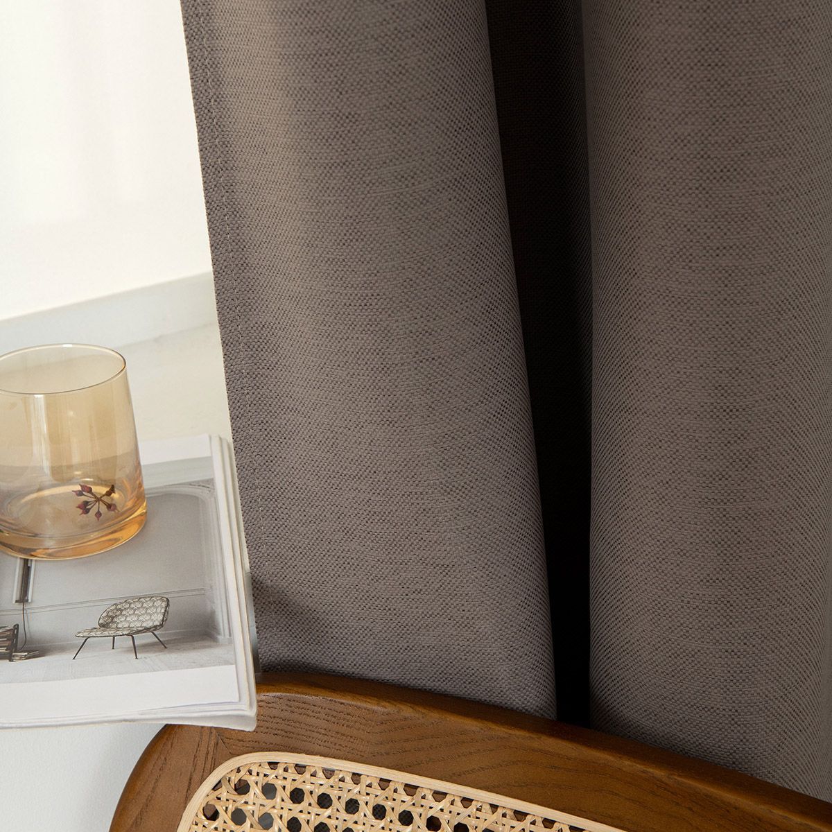 8444_mocha_5 Beauty Home Ύφασμα κουρτίνας με το μέτρο Blackout jacquard σκίασης Glare Art 8444 Φ280 Μόκα