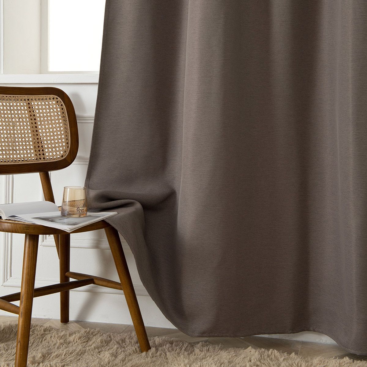 8444_mocha_8 Beauty Home Ύφασμα κουρτίνας με το μέτρο Blackout jacquard σκίασης Glare Art 8444 Φ280 Μόκα