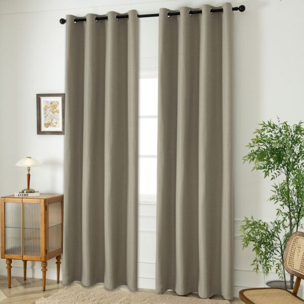 8444_sand_1 Beauty Home Κουρτίνα Blackout Jacquard σκίασης με 8 μεταλλικούς κρίκους Glare Art 8444 140x270 Άμμου