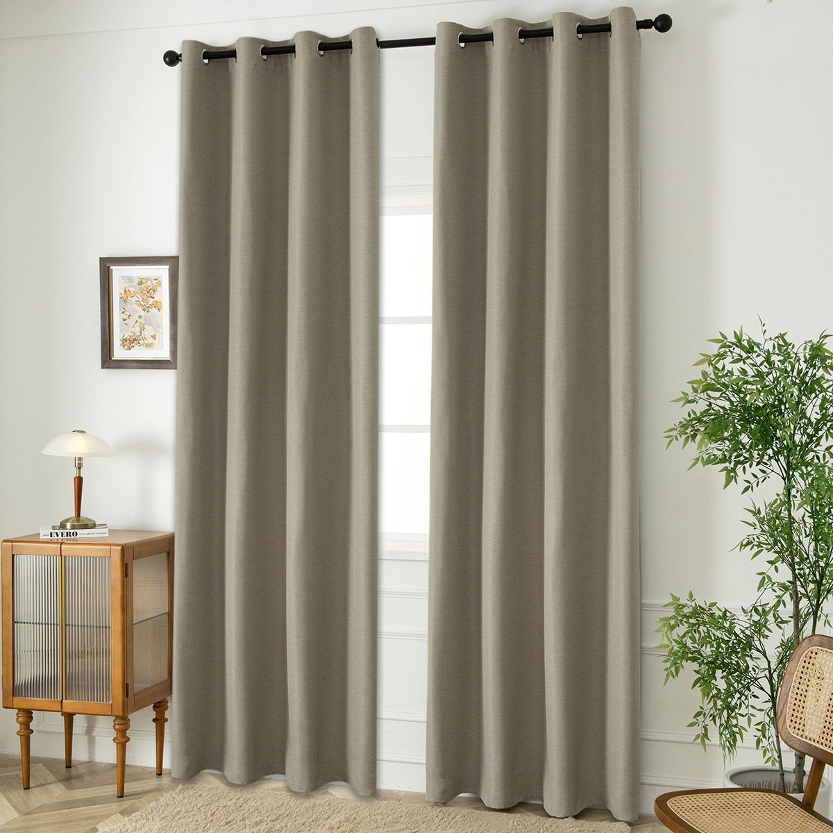 8444_sand_1 Beauty Home Κουρτίνα Blackout Jacquard σκίασης με 8 μεταλλικούς κρίκους Glare Art 8444 140x270 Άμμου
