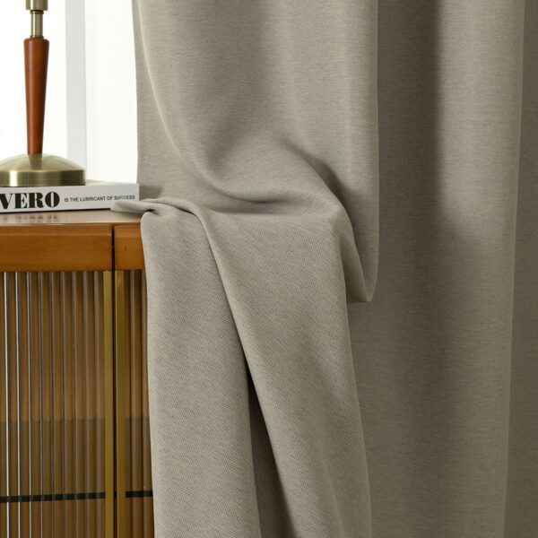 8444_sand_11 Beauty Home Κουρτίνα Blackout Jacquard σκίασης με 8 μεταλλικούς κρίκους Glare Art 8444 140x270 Άμμου