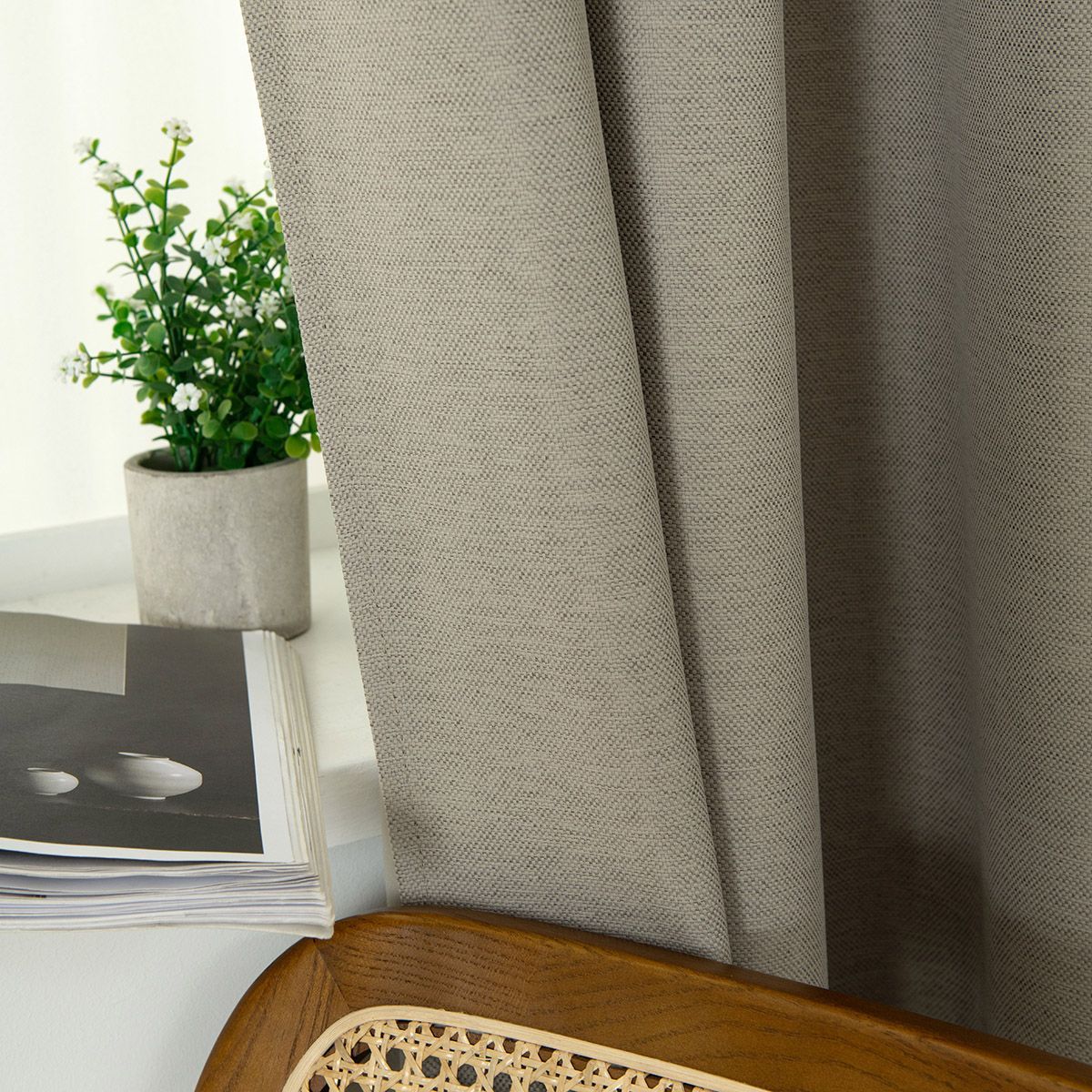 8444_sand_5 Beauty Home Κουρτίνα Blackout Jacquard σκίασης με 8 μεταλλικούς κρίκους Glare Art 8444 140x270 Άμμου