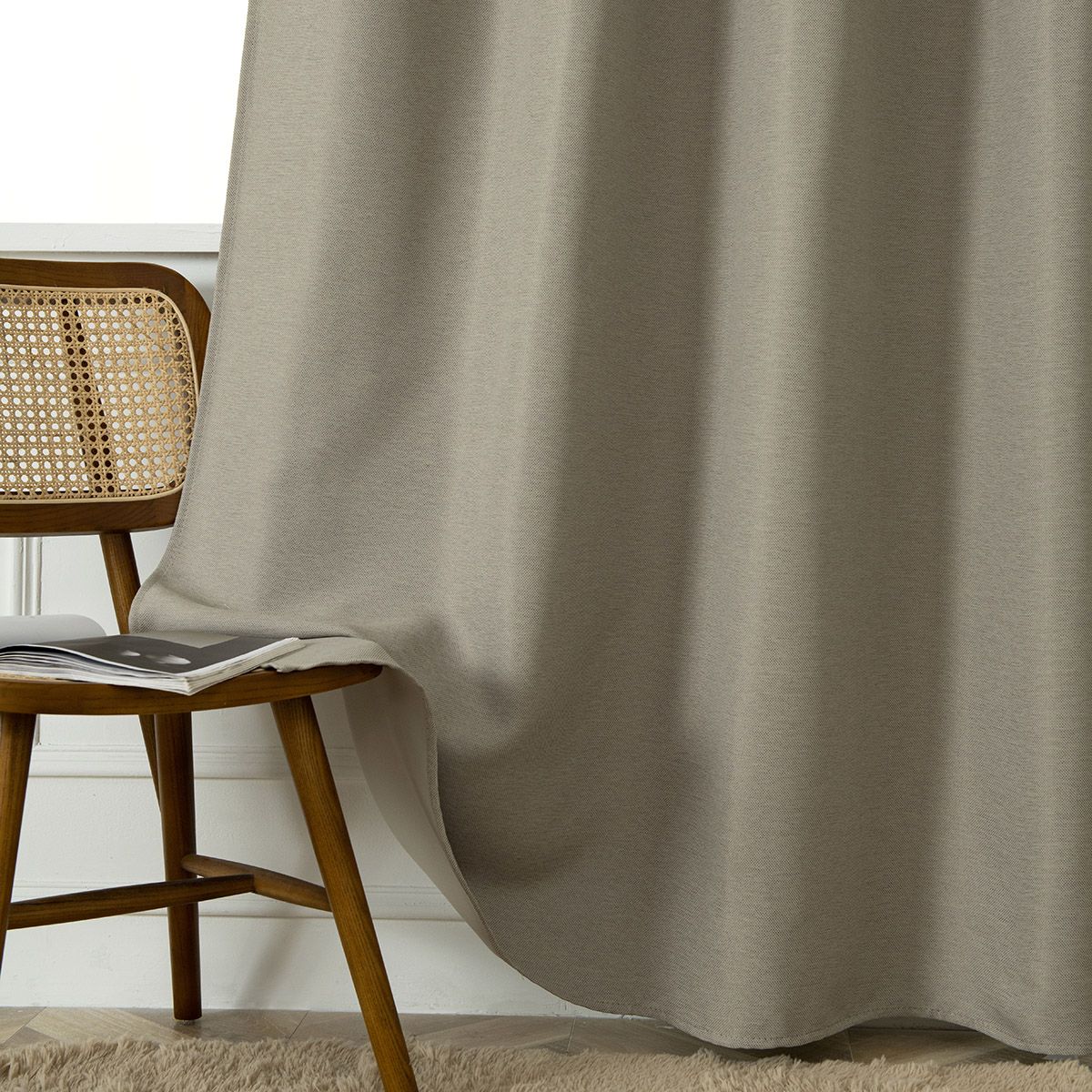 8444_sand_8 Beauty Home Κουρτίνα Blackout Jacquard σκίασης με 8 μεταλλικούς κρίκους Glare Art 8444 140x270 Άμμου