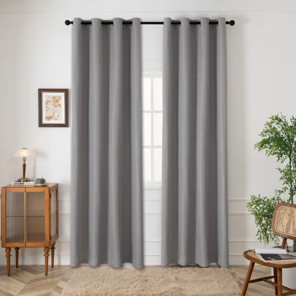 8444_silver Beauty Home Ύφασμα κουρτίνας με το μέτρο Blackout jacquard σκίασης Glare Art 8444 Φ280 Γκρι