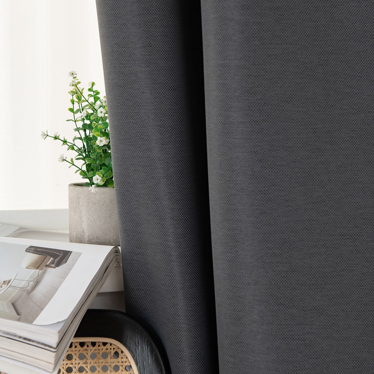 8444_stone_6 Beauty Home Ύφασμα κουρτίνας με το μέτρο Blackout jacquard σκίασης Glare Art 8444 Φ280 Ανθαρκί