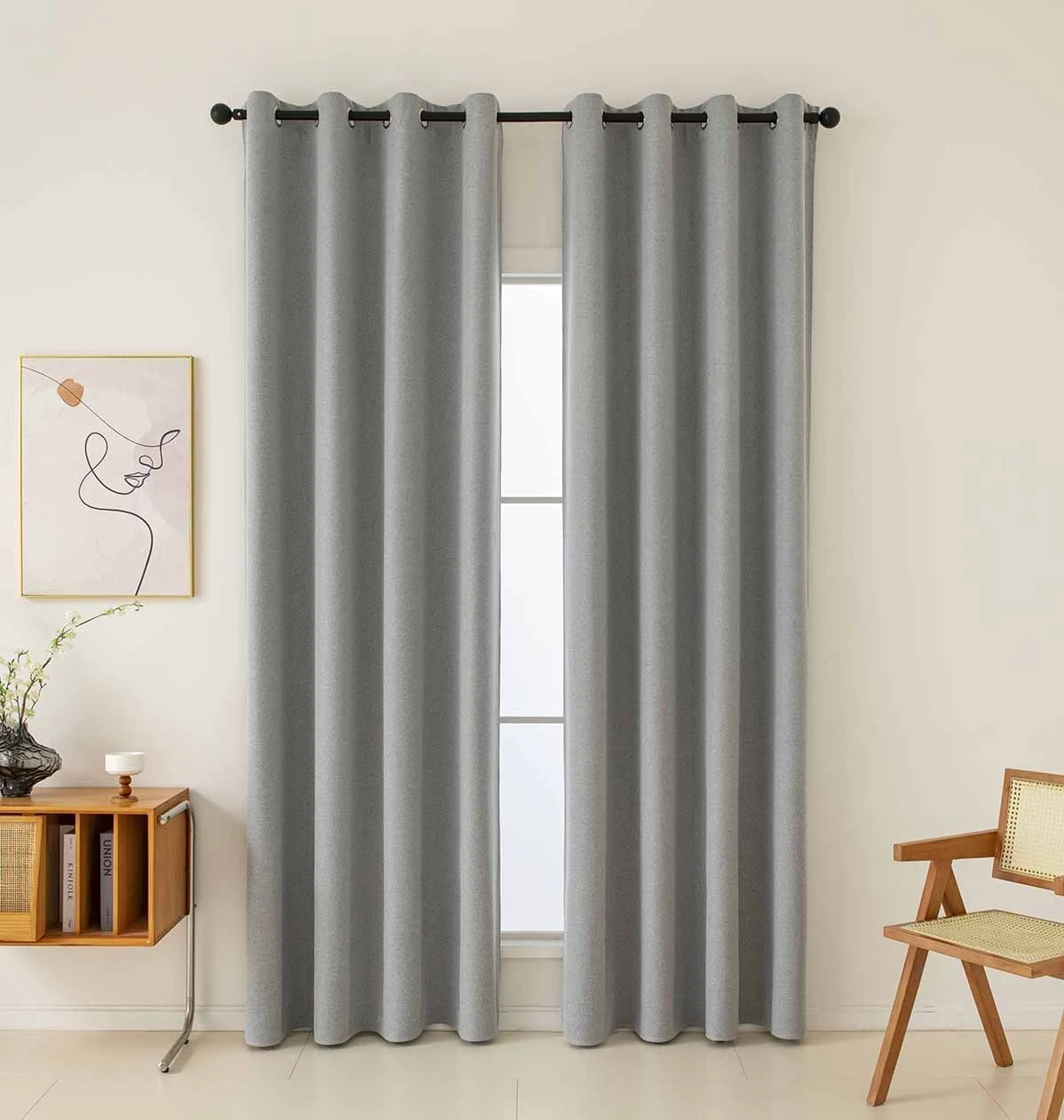 Beauty Home Ύφασμα κουρτίνας με το μέτρο Full Blackout σκίασης Total Art 8446 Φ280 Γκρι