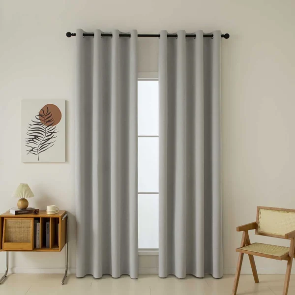 Beauty Home Κουρτίνα Full Blackout σκίασης με 8 κρίκους Total Art 8446 140x270 Ασημί