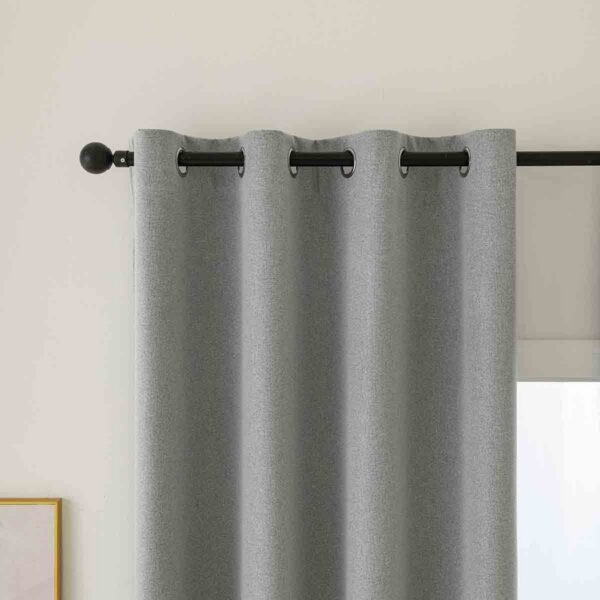 Beauty Home Κουρτίνα Full Blackout σκίασης με 8 κρίκους Total Art 8446 140x270 Γκρι