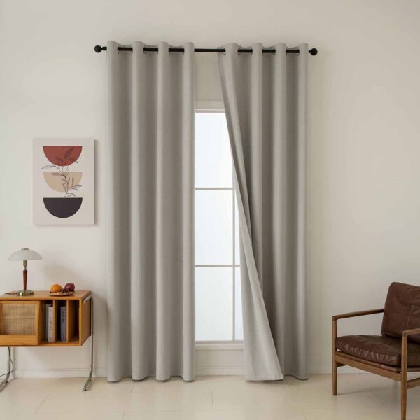 8446-n4 Beauty Home Κουρτίνα Full Blackout σκίασης με 8 κρίκους Total Art 8446 140x270 Εκρού