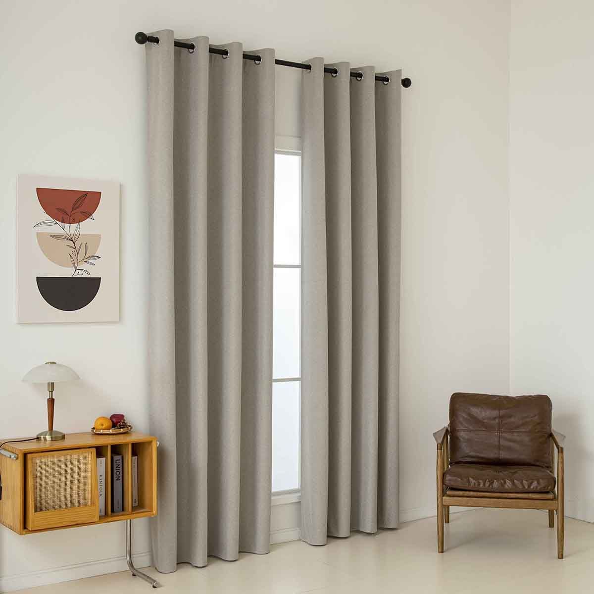 8446-s2 Beauty Home Κουρτίνα Full Blackout σκίασης με 8 κρίκους Total Art 8446 140x270 Άμμου
