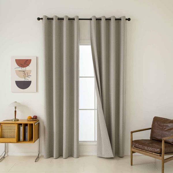 8446-s6 Beauty Home Κουρτίνα Full Blackout σκίασης με 8 κρίκους Total Art 8446 140x270 Άμμου