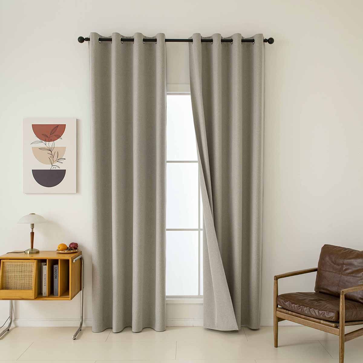 8446-s6 Beauty Home Κουρτίνα Full Blackout σκίασης με 8 κρίκους Total Art 8446 140x270 Άμμου