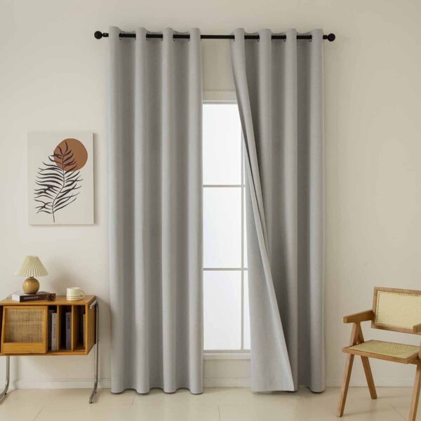Beauty Home Κουρτίνα Full Blackout σκίασης με 8 κρίκους Total Art 8446 140x270 Ασημί