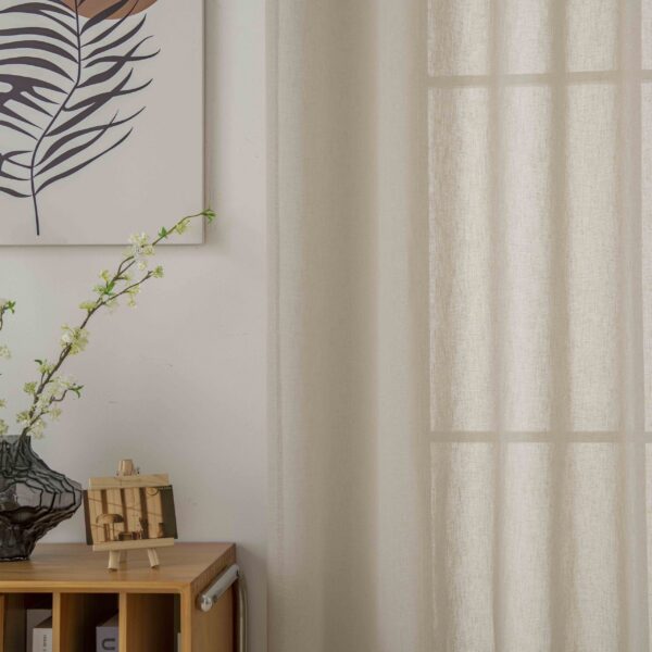 8447-s2-scaled Beauty Home Κουρτίνα γάζα μονόχρωμη με 8 μεταλλικούς κρίκους Fit Art 8447 140x270 Μπεζ