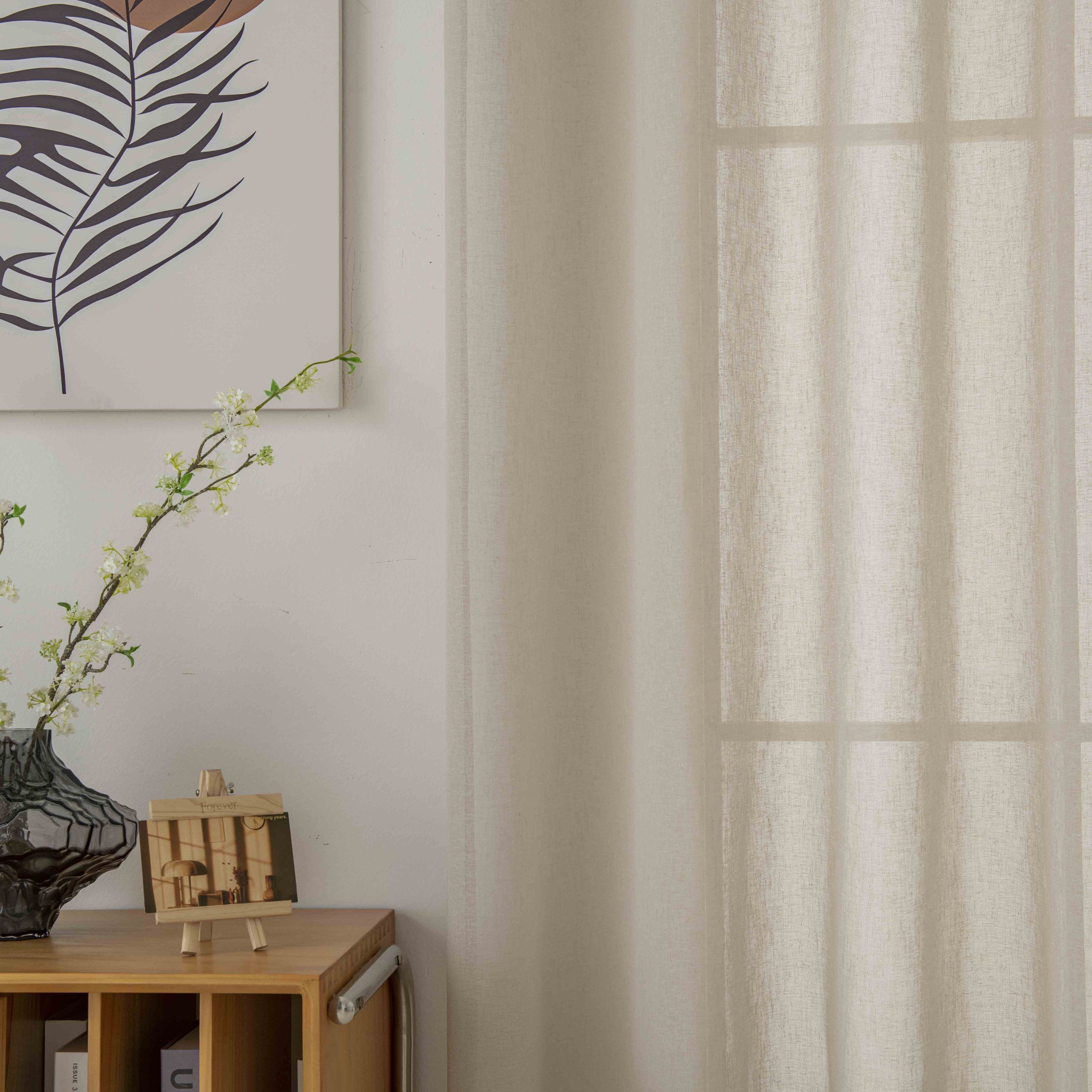 8447-s2-scaled Beauty Home Κουρτίνα γάζα μονόχρωμη με 8 μεταλλικούς κρίκους Fit Art 8447 140x270 Μπεζ