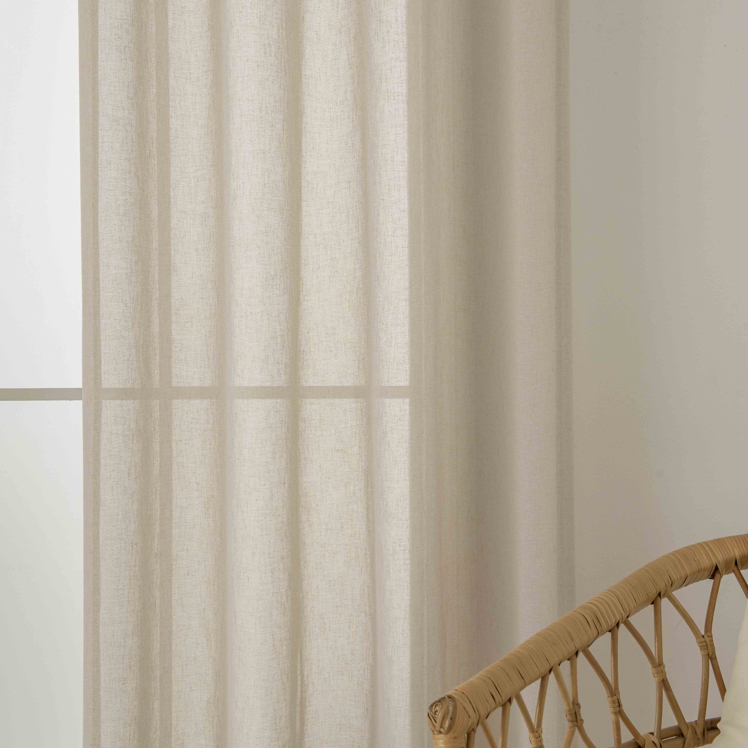 8447-s3-scaled Beauty Home Κουρτίνα γάζα μονόχρωμη με 8 μεταλλικούς κρίκους Fit Art 8447 140x270 Μπεζ