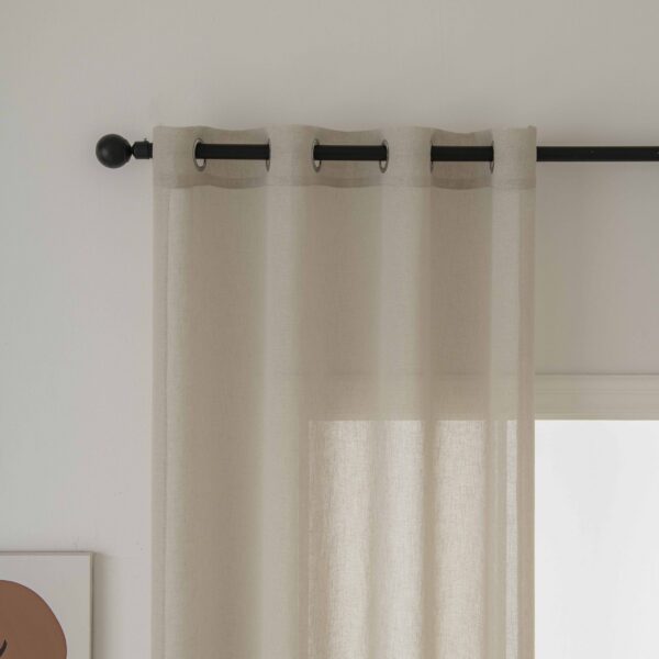 8447-s4-scaled Beauty Home Κουρτίνα γάζα μονόχρωμη με 8 μεταλλικούς κρίκους Fit Art 8447 140x270 Μπεζ