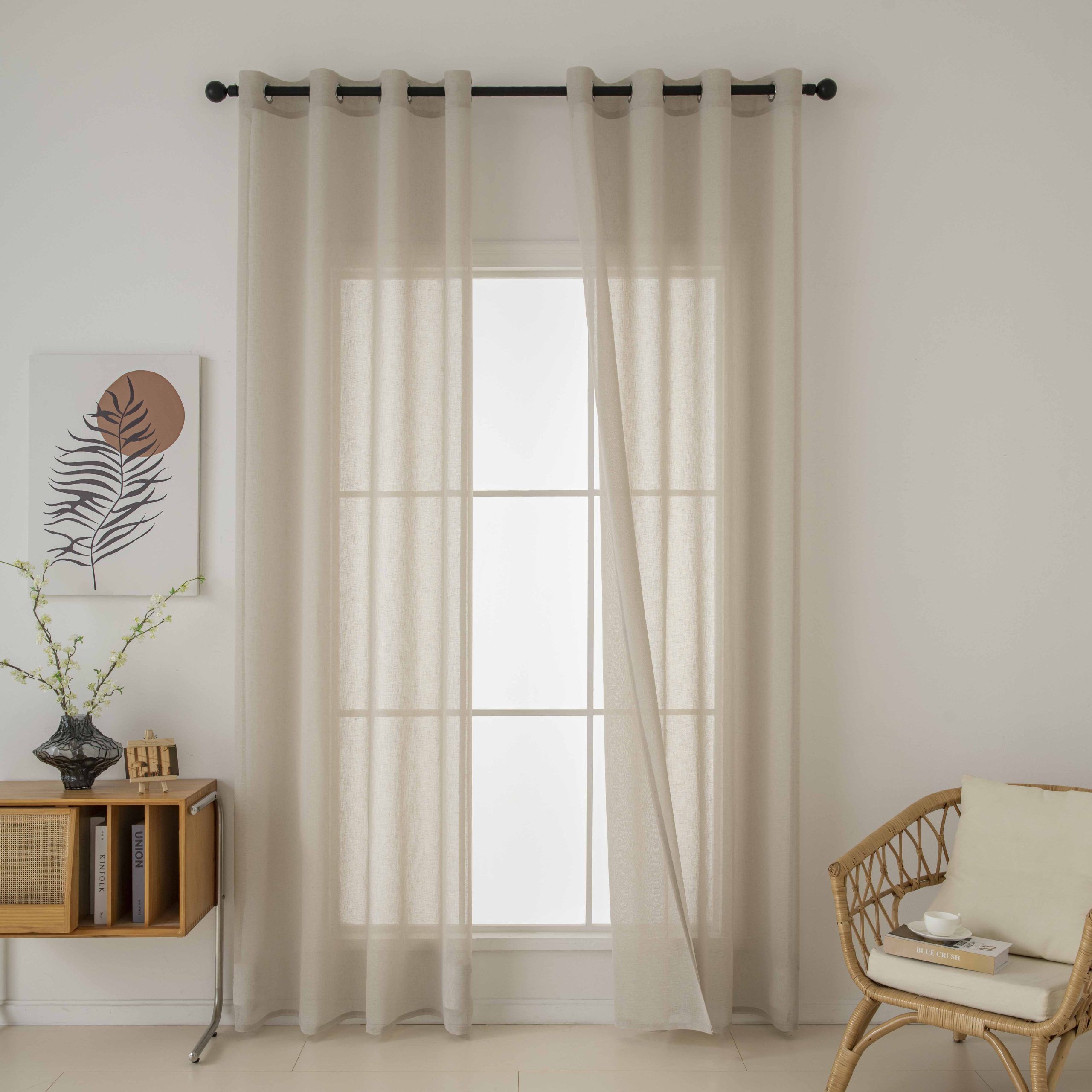 8447-s6-scaled Beauty Home Κουρτίνα γάζα μονόχρωμη με 8 μεταλλικούς κρίκους Fit Art 8447 140x270 Μπεζ