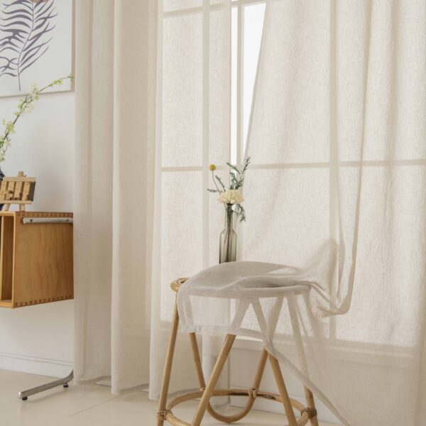 8447-s8-scaled Beauty Home Κουρτίνα γάζα μονόχρωμη με 8 μεταλλικούς κρίκους Fit Art 8447 140x270 Μπεζ