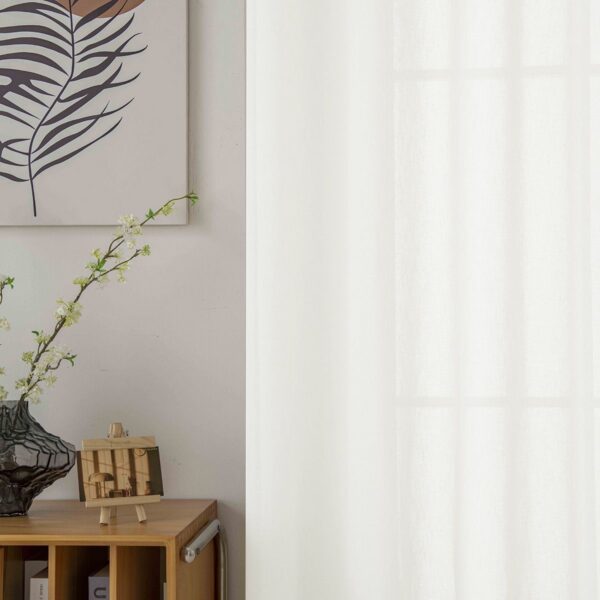 8447_ecru_2 Beauty Home Κουρτίνα γάζα μονόχρωμη με 8 μεταλλικούς κρίκους Fit Art 8447 140x270 Εκρού