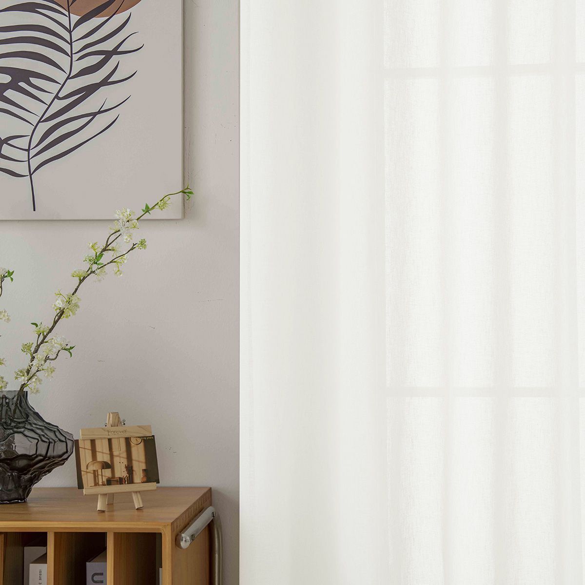 8447_ecru_2 Beauty Home Κουρτίνα γάζα μονόχρωμη με 8 μεταλλικούς κρίκους Fit Art 8447 140x270 Εκρού