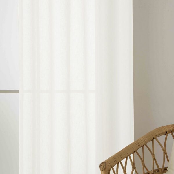 8447_ecru_3 Beauty Home Κουρτίνα γάζα μονόχρωμη με 8 μεταλλικούς κρίκους Fit Art 8447 140x270 Εκρού