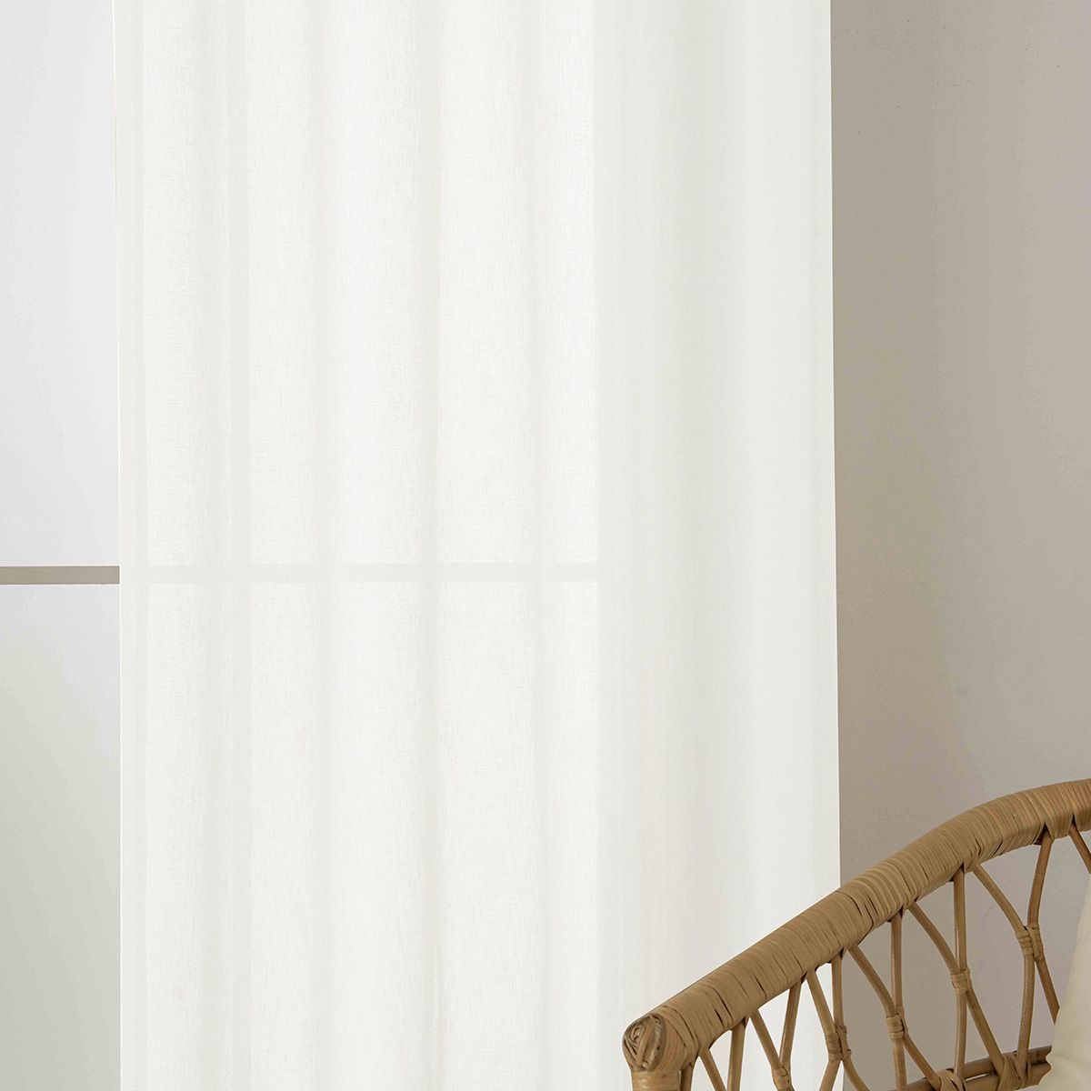 8447_ecru_3 Beauty Home Κουρτίνα γάζα μονόχρωμη με 8 μεταλλικούς κρίκους Fit Art 8447 140x270 Εκρού