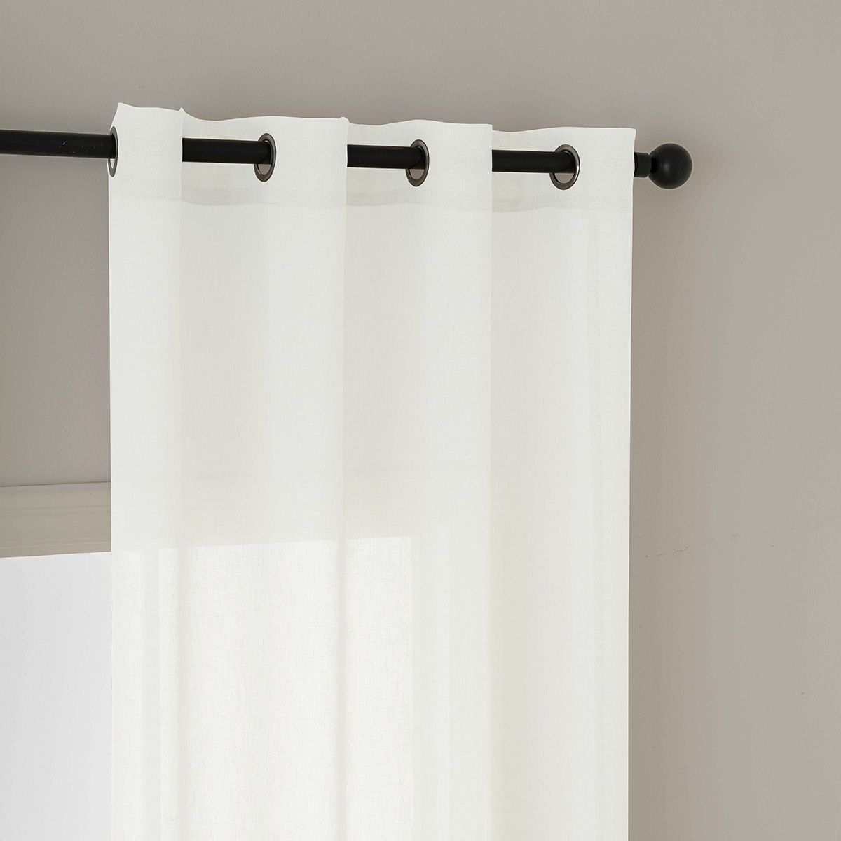 8447_ecru_5 Beauty Home Κουρτίνα γάζα μονόχρωμη με 8 μεταλλικούς κρίκους Fit Art 8447 140x270 Εκρού