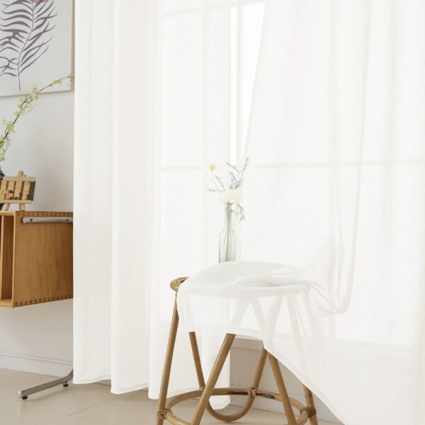 8447_ecru_8 Beauty Home Κουρτίνα γάζα μονόχρωμη με 8 μεταλλικούς κρίκους Fit Art 8447 140x270 Εκρού