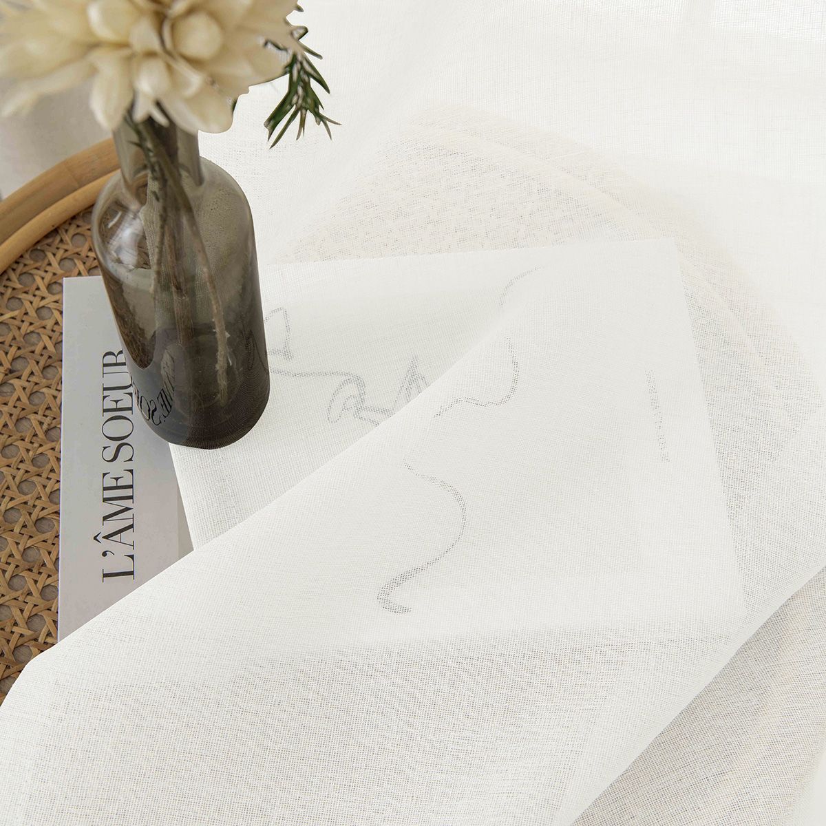 8447_ecru_9 Beauty Home Κουρτίνα γάζα μονόχρωμη με 8 μεταλλικούς κρίκους Fit Art 8447 140x270 Εκρού