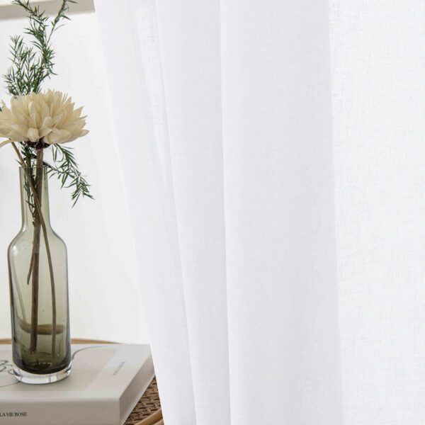 8447_white_10 Beauty Home Κουρτίνα γάζα μονόχρωμη με 8 μεταλλικούς κρίκους Fit Art 8447 140x270 Λευκό