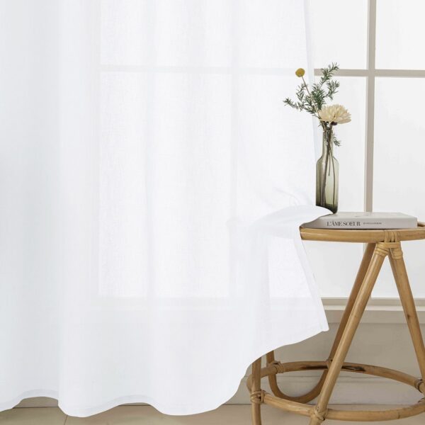 8447_white_11 Beauty Home Κουρτίνα γάζα μονόχρωμη με 8 μεταλλικούς κρίκους Fit Art 8447 140x270 Λευκό