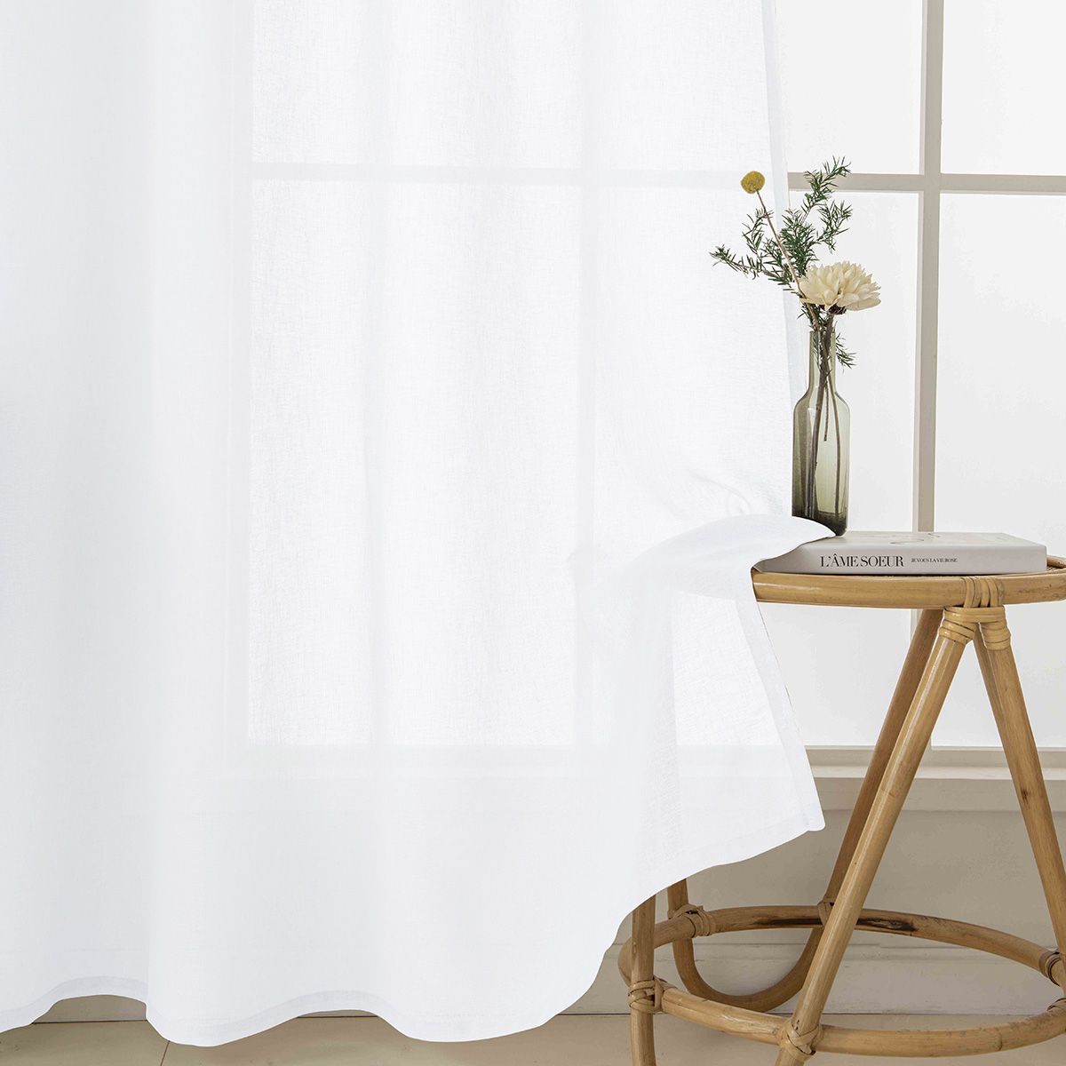 8447_white_11 Beauty Home Κουρτίνα γάζα μονόχρωμη με 8 μεταλλικούς κρίκους Fit Art 8447 140x270 Λευκό