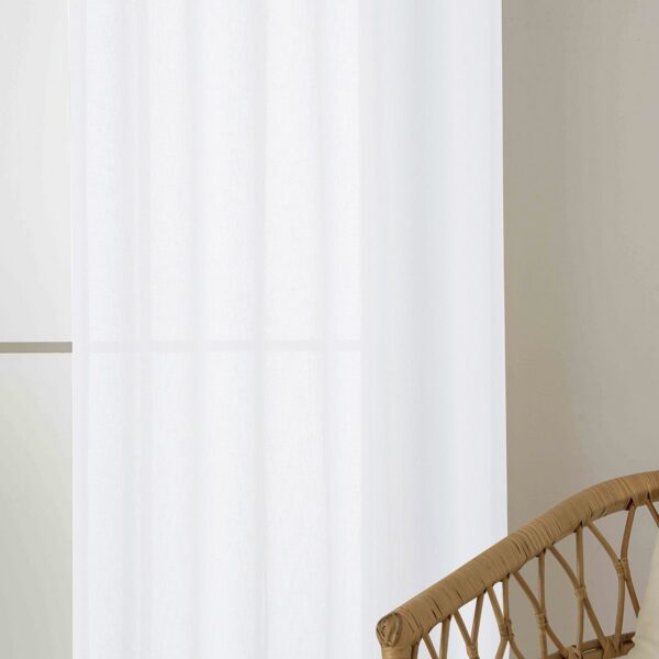 8447_white_3 Beauty Home Κουρτίνα γάζα μονόχρωμη με 8 μεταλλικούς κρίκους Fit Art 8447 140x270 Λευκό