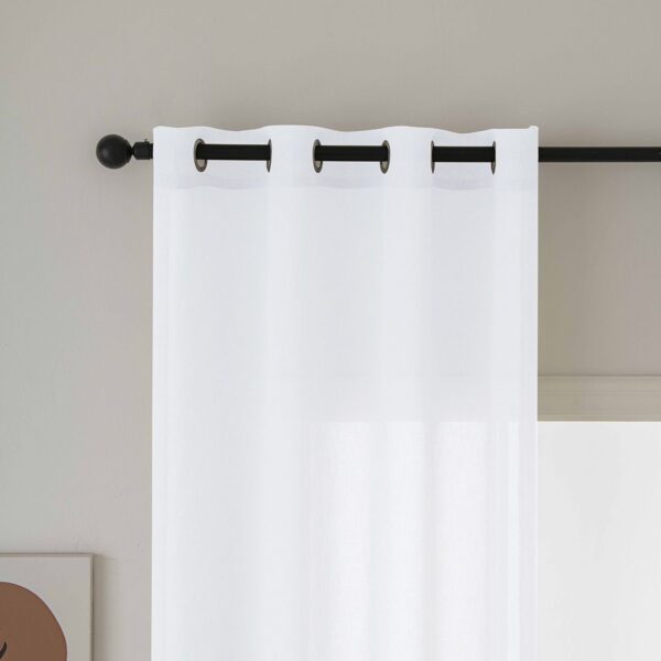 8447_white_4 Beauty Home Κουρτίνα γάζα μονόχρωμη με 8 μεταλλικούς κρίκους Fit Art 8447 140x270 Λευκό