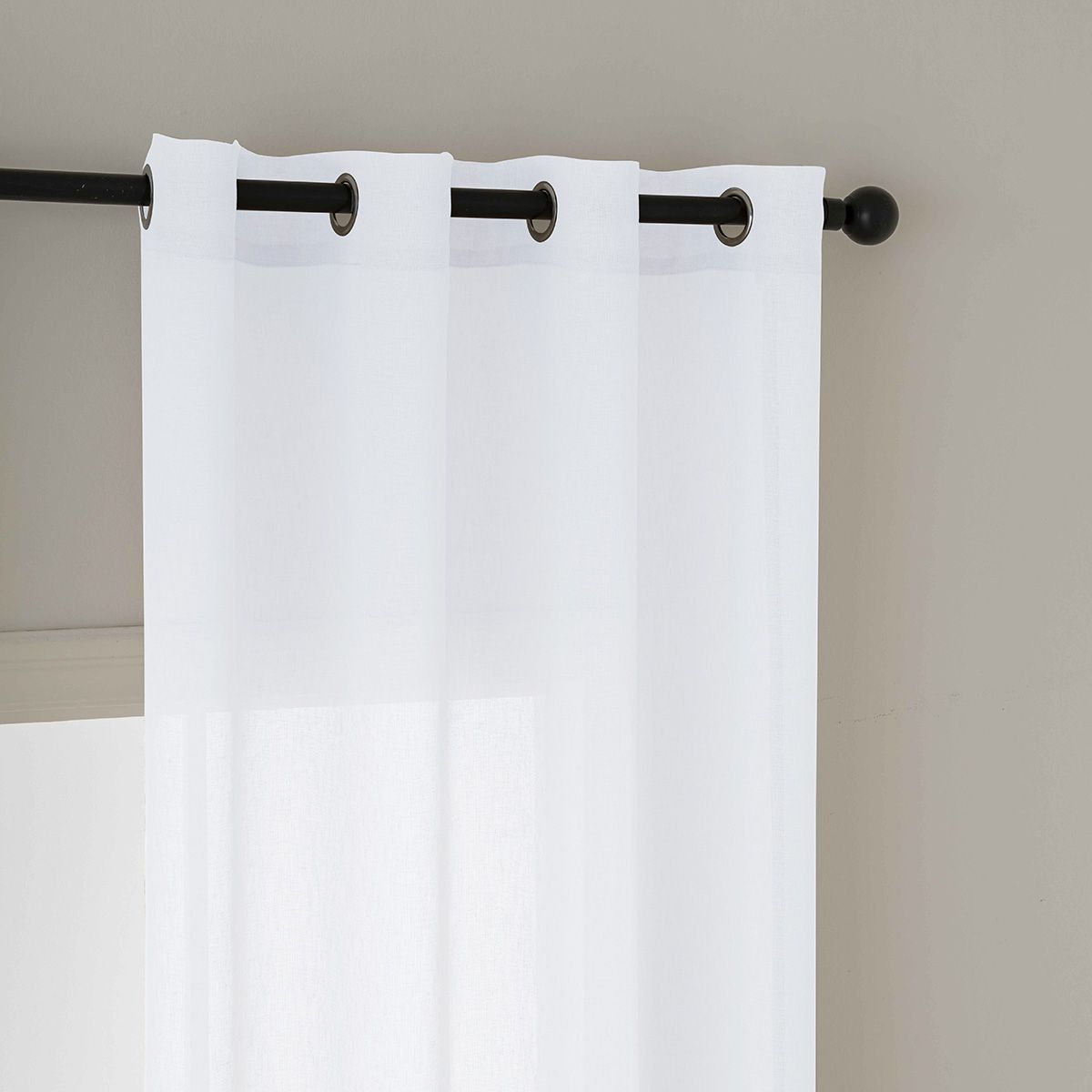 8447_white_5 Beauty Home Κουρτίνα γάζα μονόχρωμη με 8 μεταλλικούς κρίκους Fit Art 8447 140x270 Λευκό