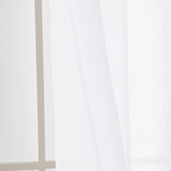 8447_white_7 Beauty Home Κουρτίνα γάζα μονόχρωμη με 8 μεταλλικούς κρίκους Fit Art 8447 140x270 Λευκό