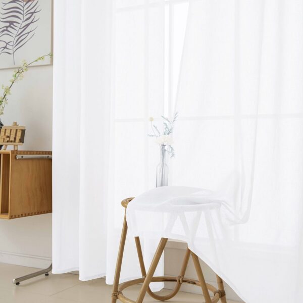 8447_white_8 Beauty Home Κουρτίνα γάζα μονόχρωμη με 8 μεταλλικούς κρίκους Fit Art 8447 140x270 Λευκό