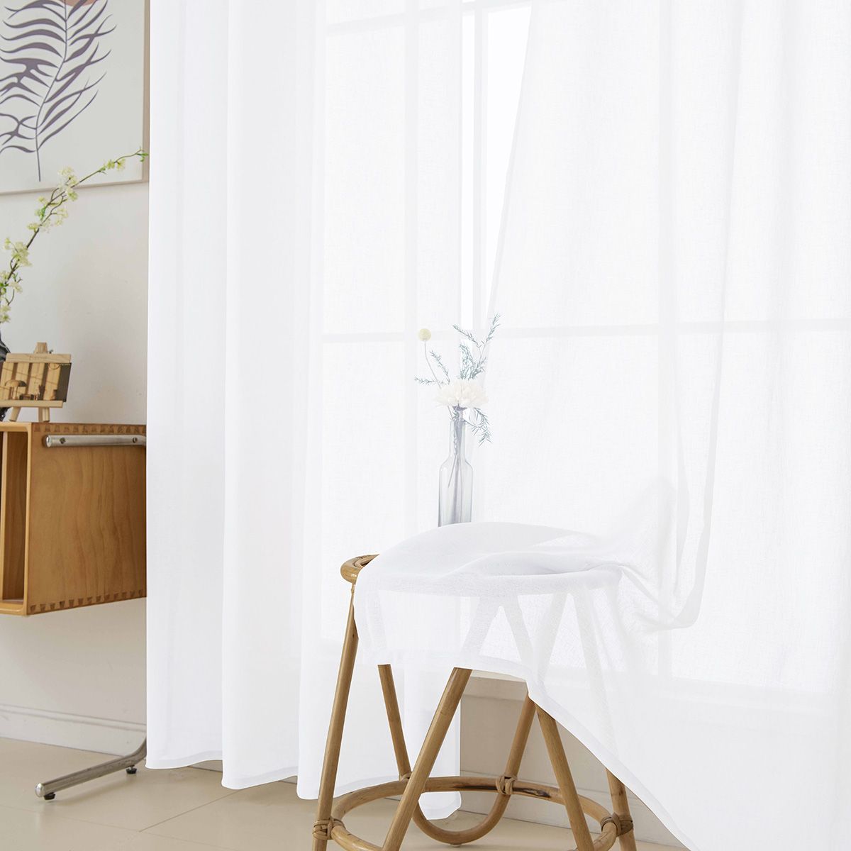 8447_white_8 Beauty Home Κουρτίνα γάζα μονόχρωμη με 8 μεταλλικούς κρίκους Fit Art 8447 140x270 Λευκό