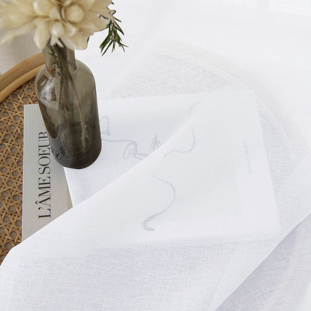 8447_white_9 Beauty Home Κουρτίνα γάζα μονόχρωμη με 8 μεταλλικούς κρίκους Fit Art 8447 140x270 Λευκό