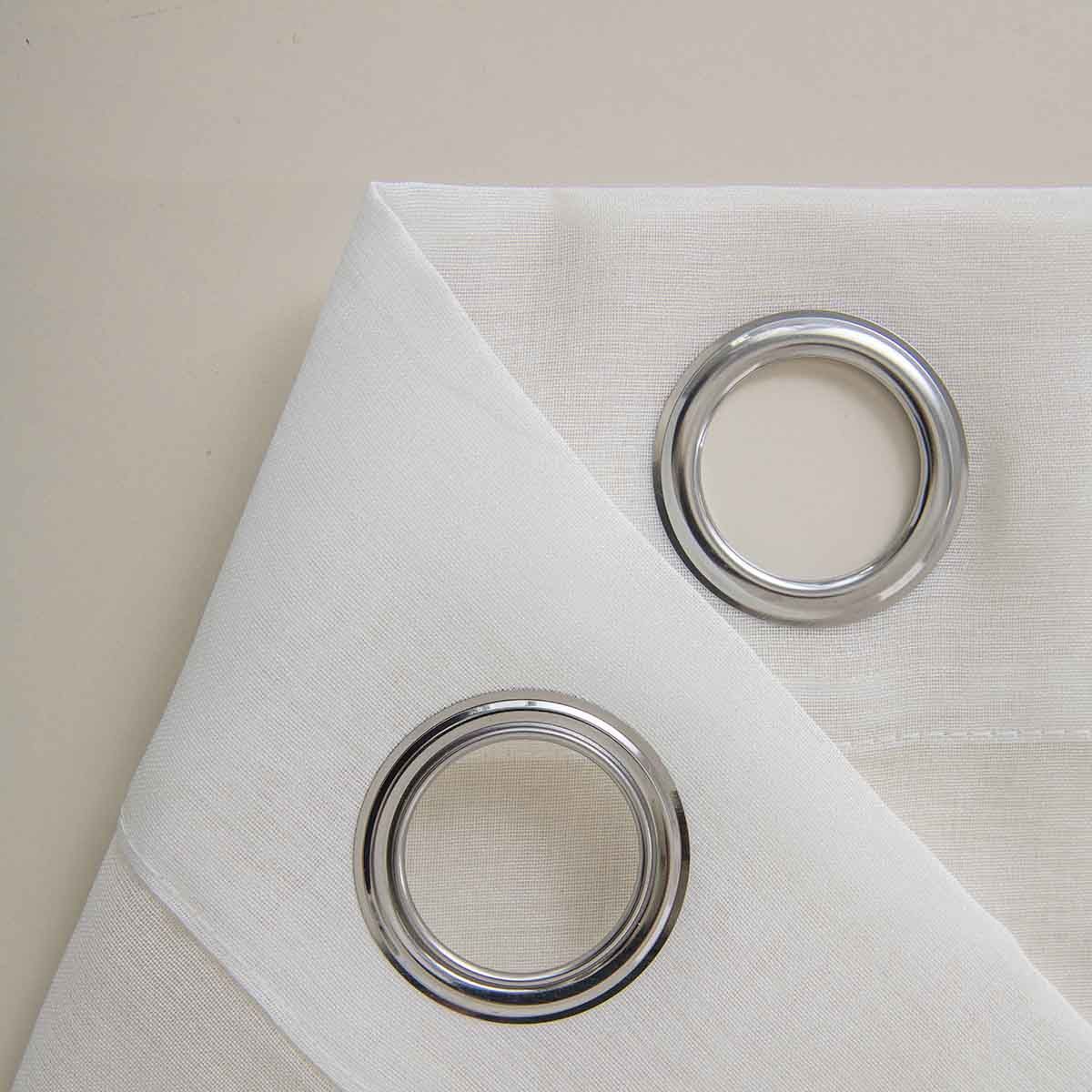 Beauty Home Κουρτίνα γάζα μονόχρωμη με 8 μεταλλικούς κρίκους Sharp Art 8448 140x270 Εκρού