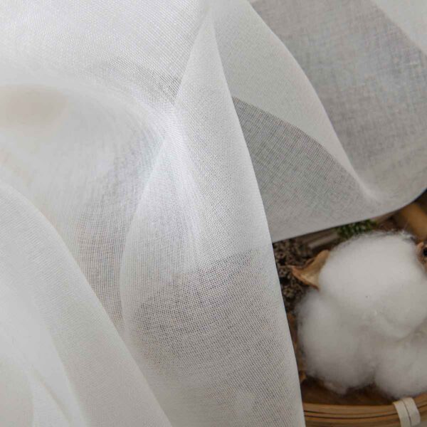 Beauty Home Κουρτίνα γάζα μονόχρωμη με 8 μεταλλικούς κρίκους Sharp Art 8448 140x270 Εκρού