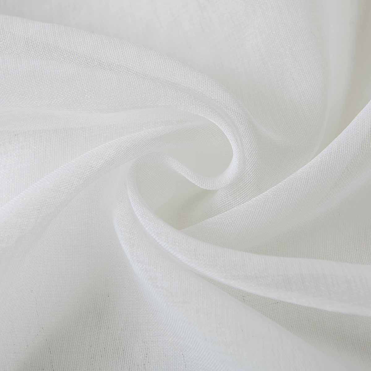 Beauty Home Κουρτίνα γάζα μονόχρωμη με 8 μεταλλικούς κρίκους Sharp Art 8448 140x270 Εκρού