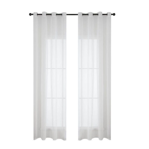 Beauty Home Κουρτίνα γάζα μονόχρωμη με 8 μεταλλικούς κρίκους Sharp Art 8448 140x270 Εκρού