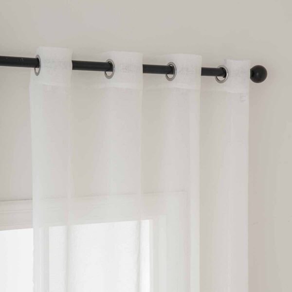 Beauty Home Κουρτίνα γάζα μονόχρωμη με 8 μεταλλικούς κρίκους Sharp Art 8448 140x270 Εκρού